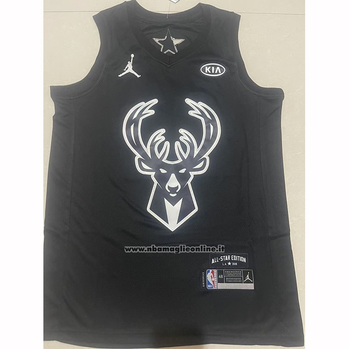 Maglia All Star 2018 Milwaukee Bucks Giannis Antetokounmpo No 34 Nero